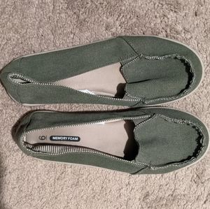 Olive green loafers